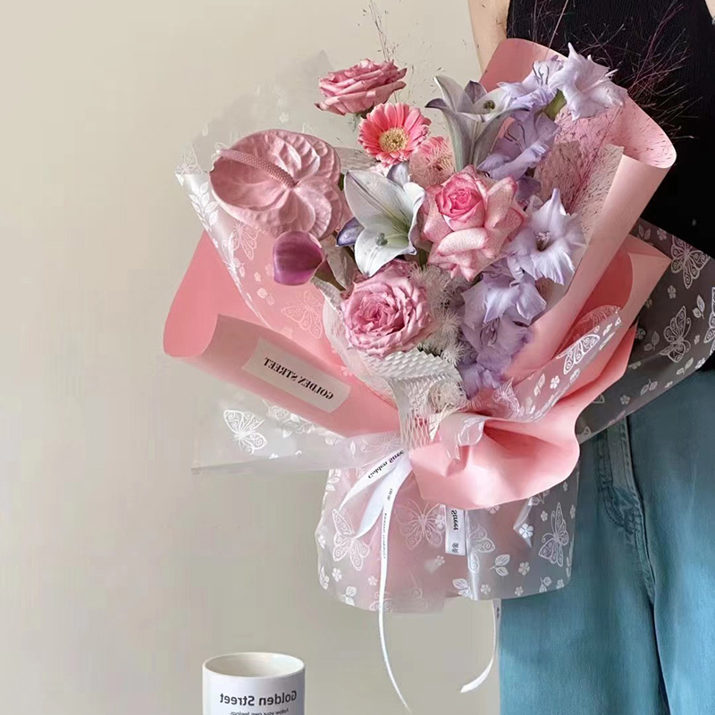 MYHC-07 絶妙な蝶のライン、透明花包装フィルム