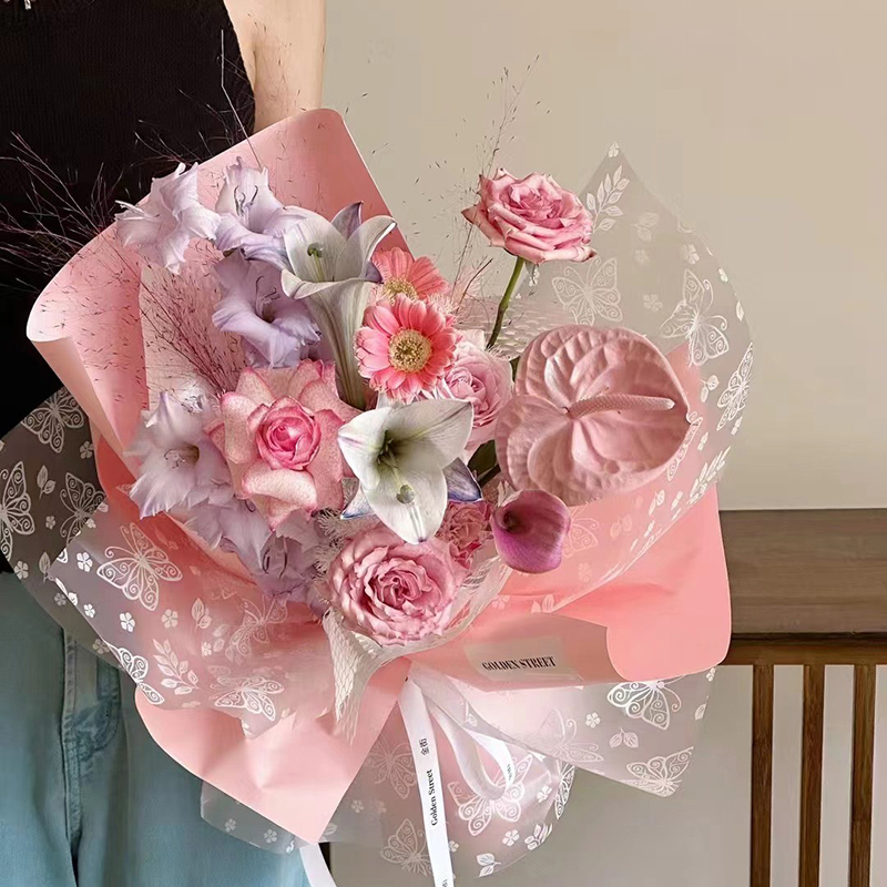 MYHC-07 絶妙な蝶のライン、透明花包装フィルム