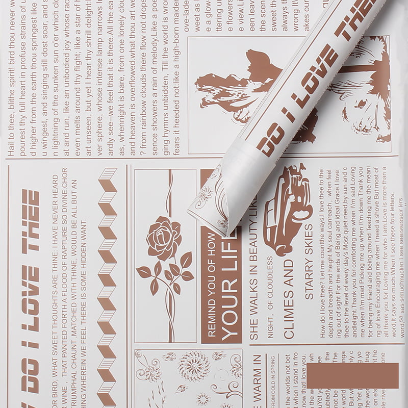 MYHC-21 レトロ新聞風牛革花包装紙