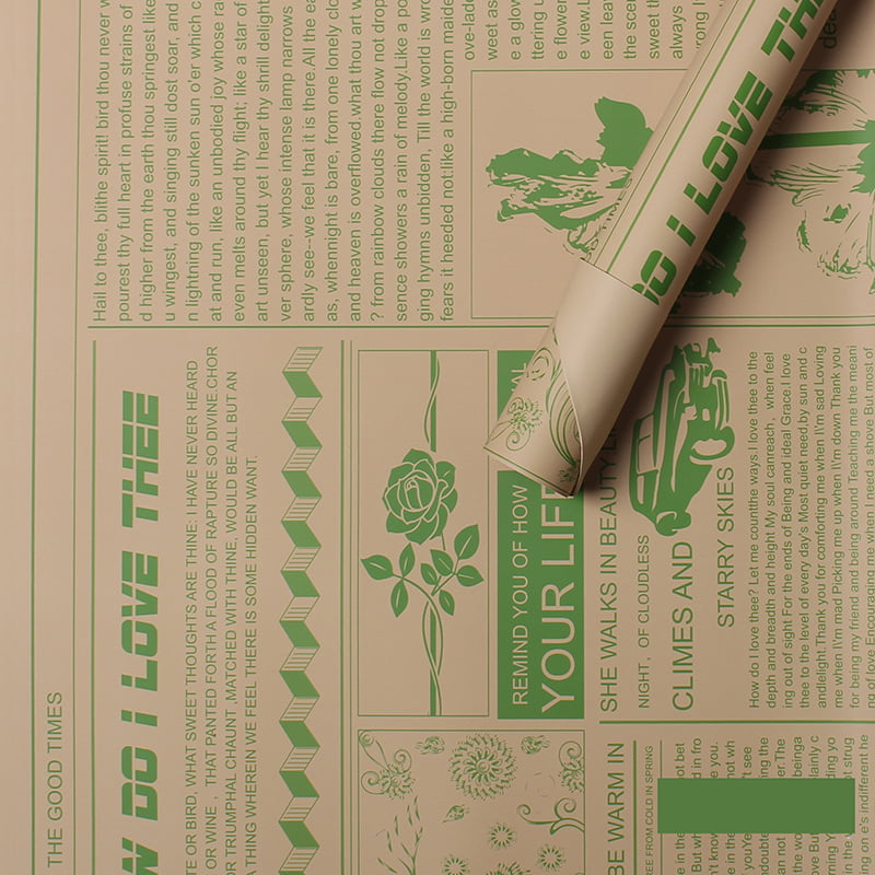 MYHC-21 レトロ新聞風牛革花包装紙