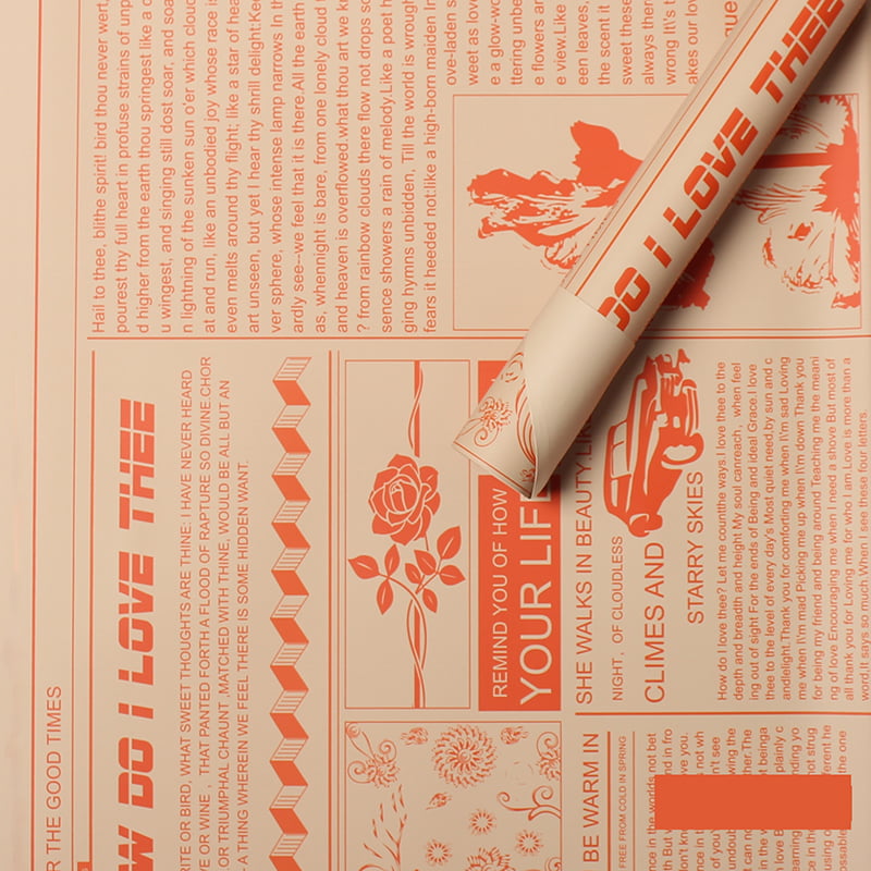 MYHC-21 レトロ新聞風牛革花包装紙
