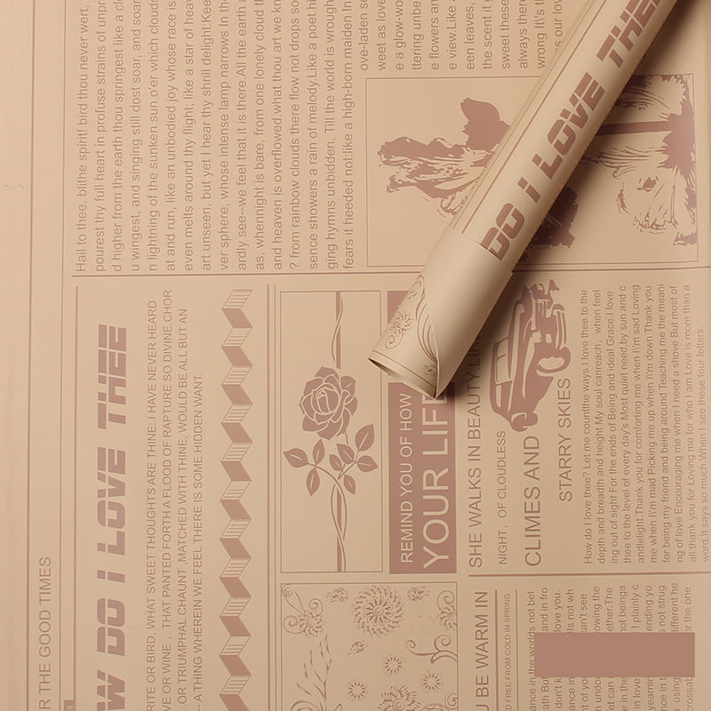 MYHC-21 レトロ新聞風牛革花包装紙