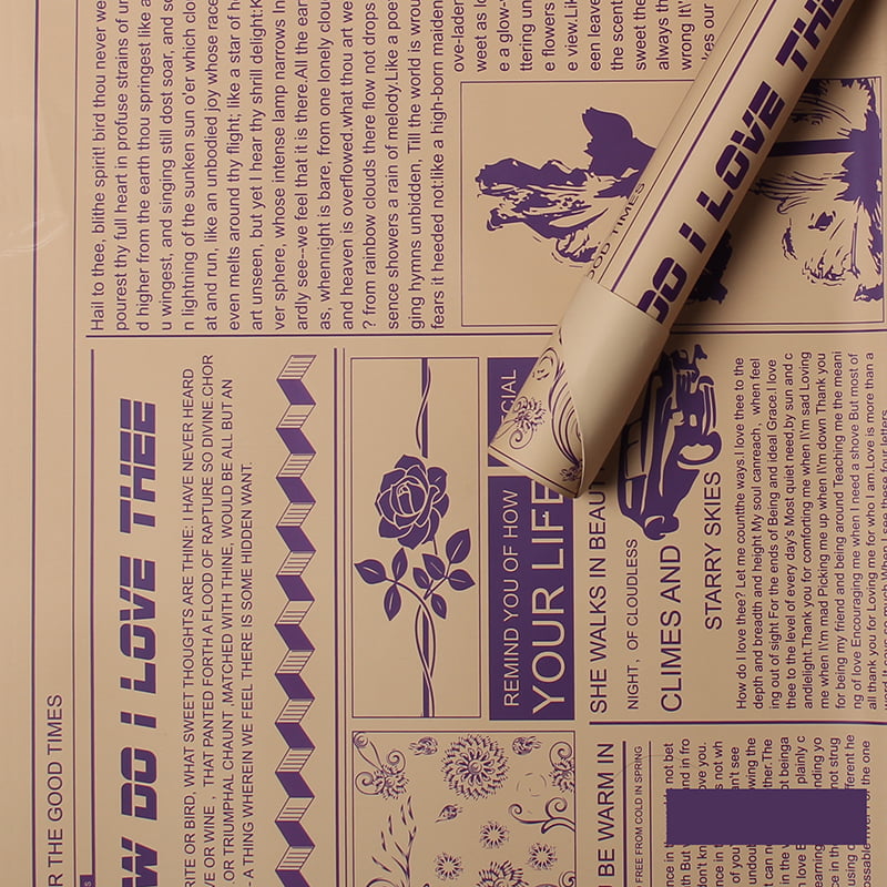 MYHC-21 レトロ新聞風牛革花包装紙