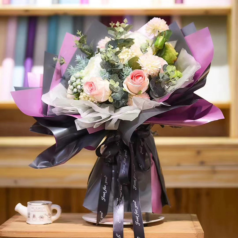 パール両面2色耐水フラワー包装紙 MYHC-32