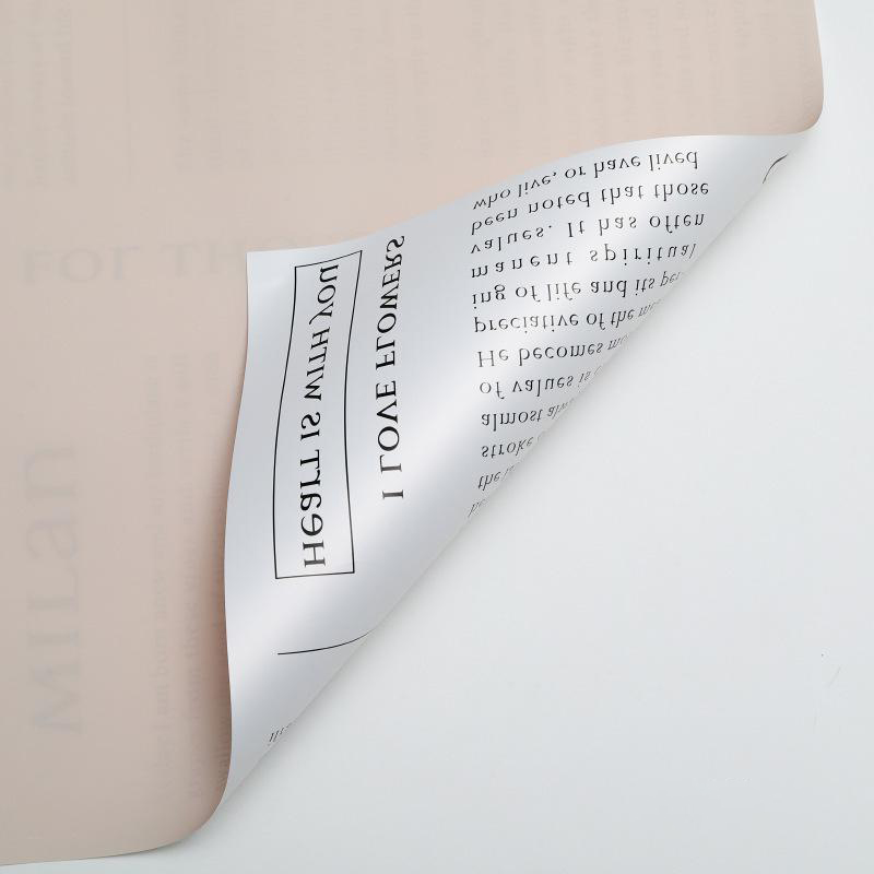 MYHC-64 片面白英字新聞 パールフィルム 牛革フラワー包装フィルム