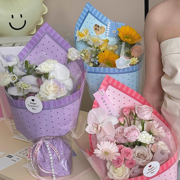 MYHC-65 プリンセスドレス明るい色のプラスチックフラワー包装フィルム