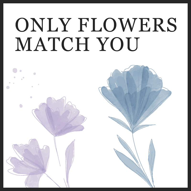 英語プリントの花柄包装紙