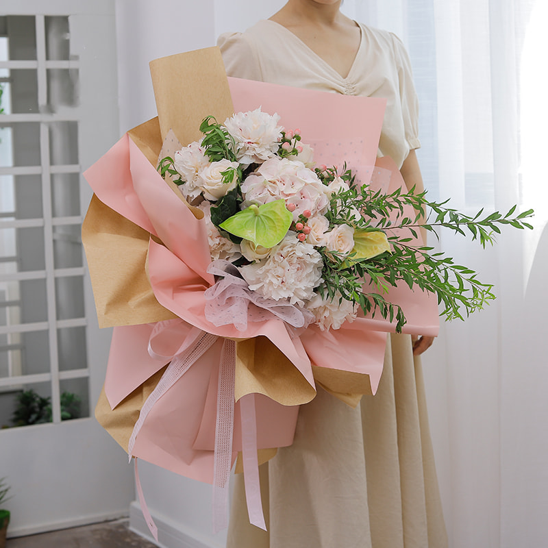 韓国の無地の花束包装紙