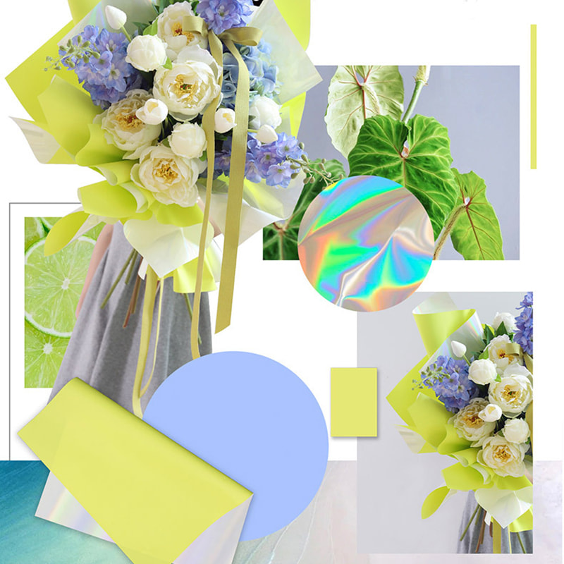 キャンディー色の花束包装紙ファンタジー金メッキ
